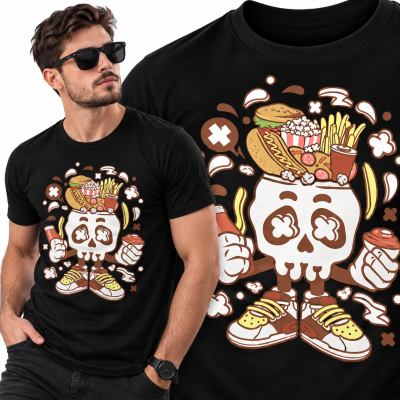 KOSZULKA  ANIMOWANA  JUNK FOOD SKULL